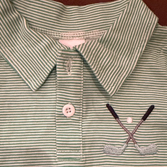 Green Striped Kids Golf Design One Piece Sz 0-6 mos New - Picture 3 of 6